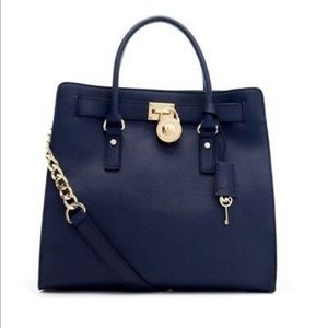Michael Kors Hamilton Saffiano Leather Large Navy Tote